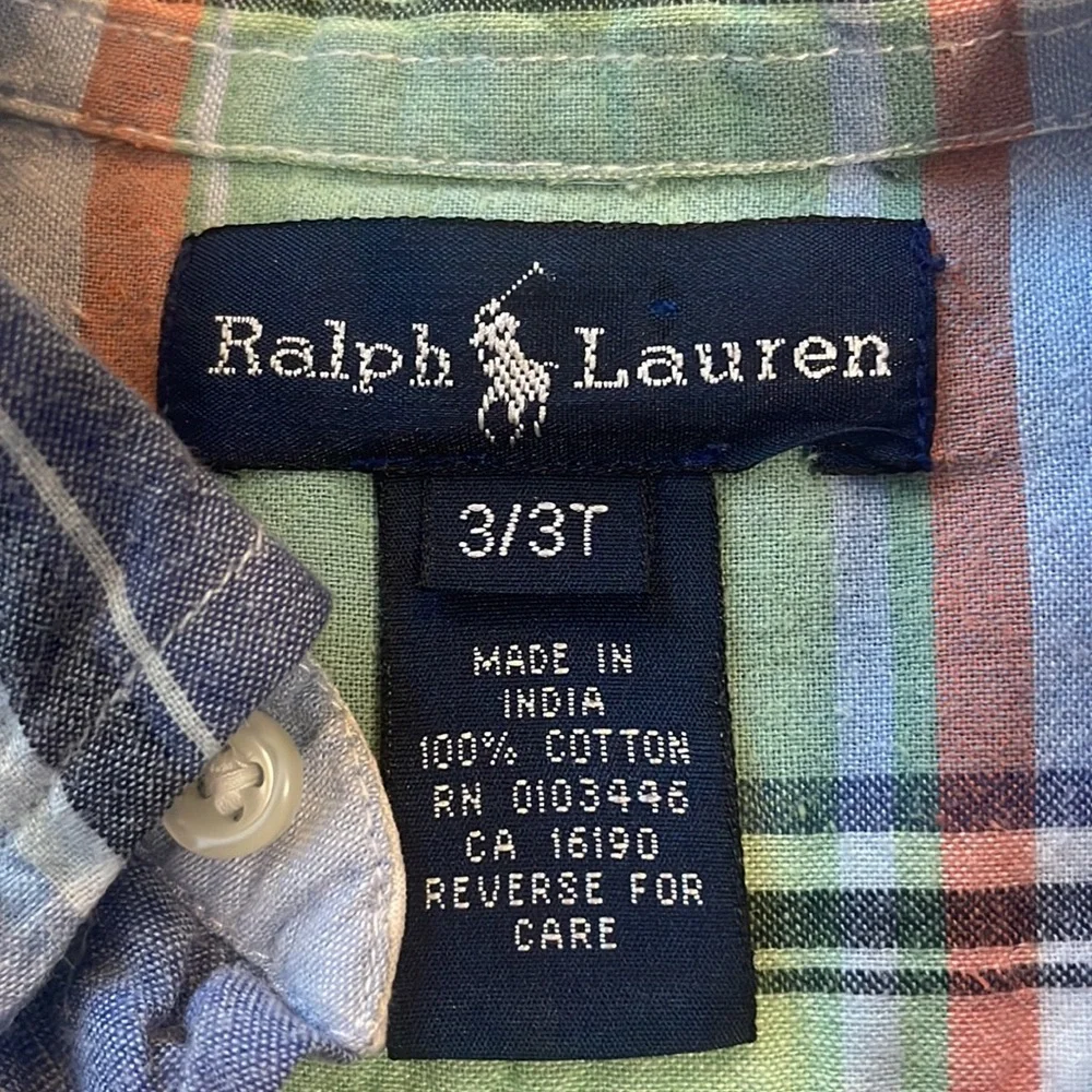 Ralph Lauren shirt button down plaid boys 3T